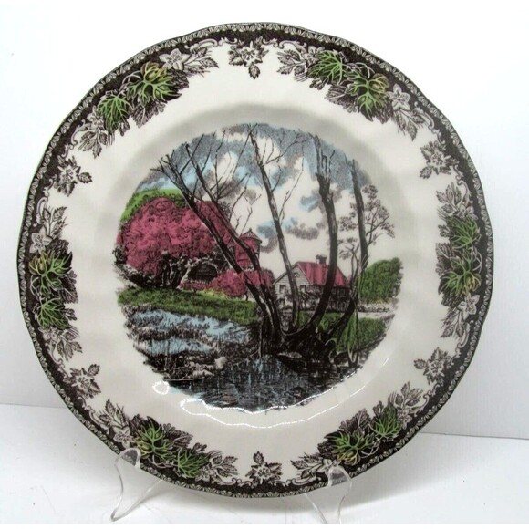Johnson Brothers Friendly Village Willow By The Brook 10 5/8" Dinner Plate - Picture 10 of 11